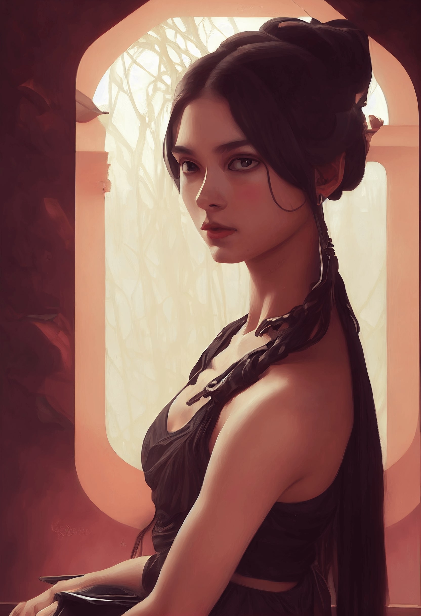 a portrait of very beautiful savage girl